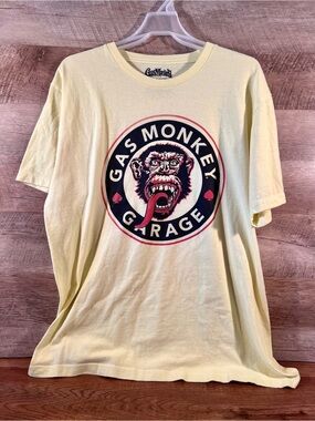 Gas Monkey Garage Men’s Yellow Logo‎ T-Shirt Size Large